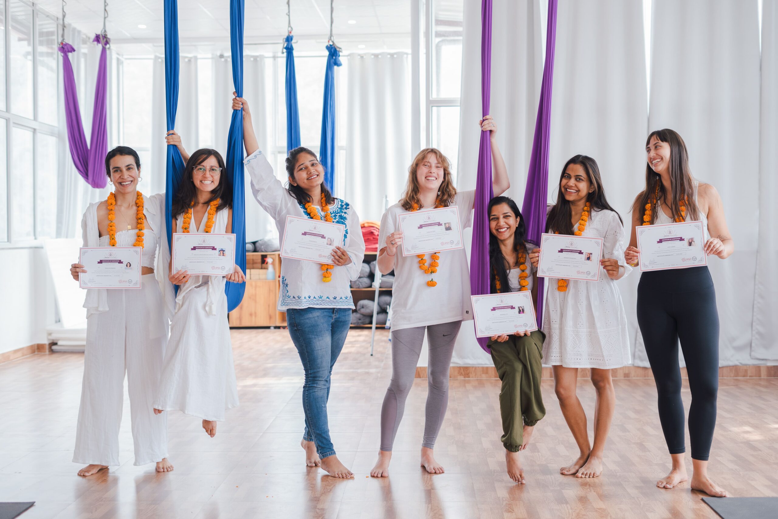 Aerial yoga teacher training in Rishikesh at Vinyasa Yogashala